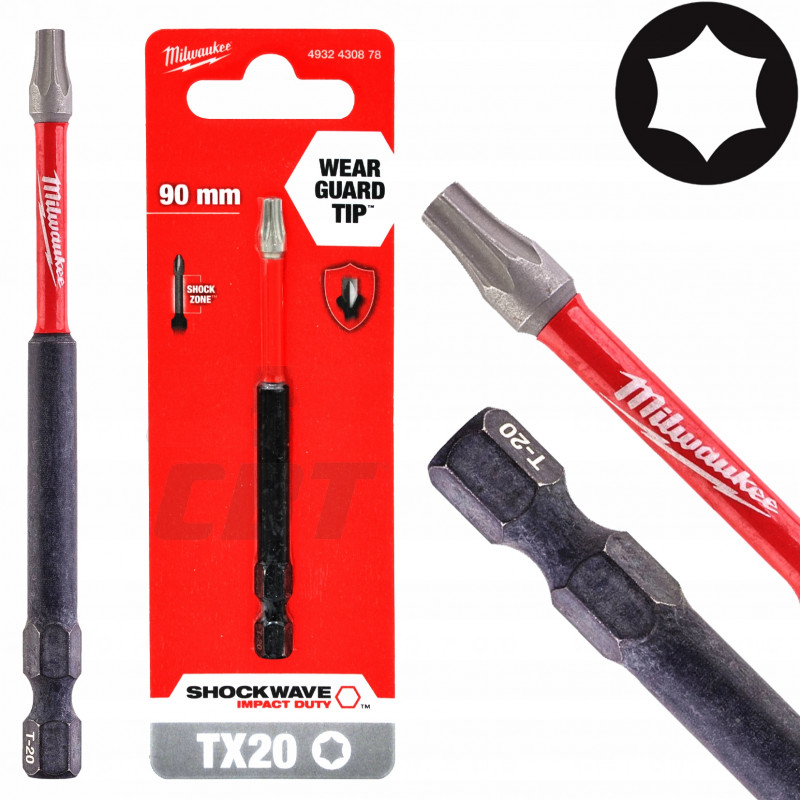Bit Shockwave TX20 długość 90 mm (1 sztuka) MILWAUKEE