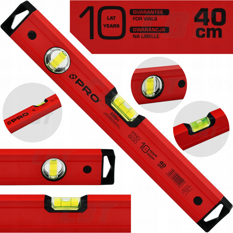 Poziomnica czerwona 40 cm PRO