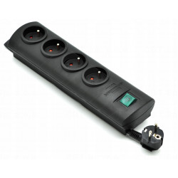 Listwa zasilajaca PrimeraLine 4 gniazda czarny 1,5m H05VVF 3G1,5 BRENNENSTUHL