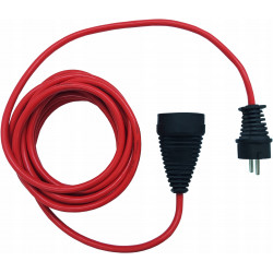 Kabel przedłużający w otulinie z wysokiej jakosci tworzywa sztucznego 5 m Czerwony H05VVF 3G1,5 FR