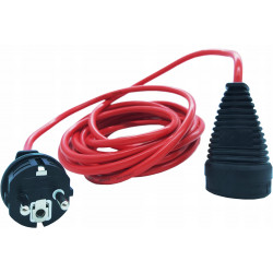 Kabel przedłużający w otulinie z wysokiej jakosci tworzywa sztucznego 5 m Czerwony H05VVF 3G1,5 FR