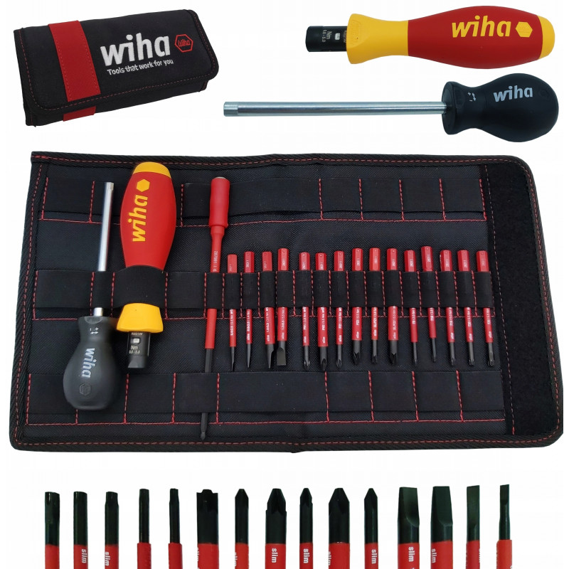 Wkrętak dynamometryczny zestaw TorqueVarioS electric 0,85,0 Nm (18 części) WIHA