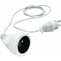 Kabel przedłużający w otulinie z wysokiej jakości tworzywa sztucznego 3 m bialy H05VVF3G1,5 BRENNENS