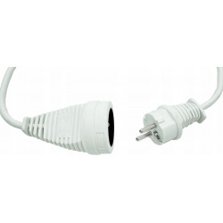 Kabel przedłużający w otulinie z wysokiej jakości tworzywa sztucznego 3 m bialy H05VVF3G1,5 BRENNENS