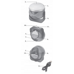 Bateria LED oświetlenie zewnętrzne OLI 310 AB z głośnikiem Bluetooth 350lm IP44 BRENNENSTUHL