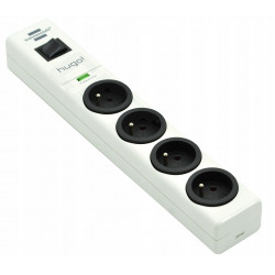 Przedłużacz listwowy przepieciowy 4 gniadza bialy 2 m H05VVF3G1,5 19.500A BRENNENSTUHL