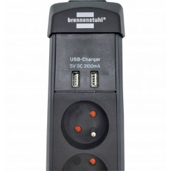 Listwa zasilająca PremiumLine z USB 6gniazd czarny 3 m H05VVF 3G1,5 BRENNENSTUHL