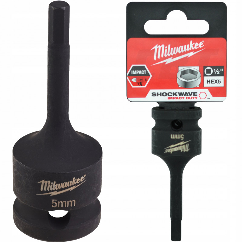 Nasadka udarowa HEX 1/2" z końcówką bita HEX5 MILWAUKEE
