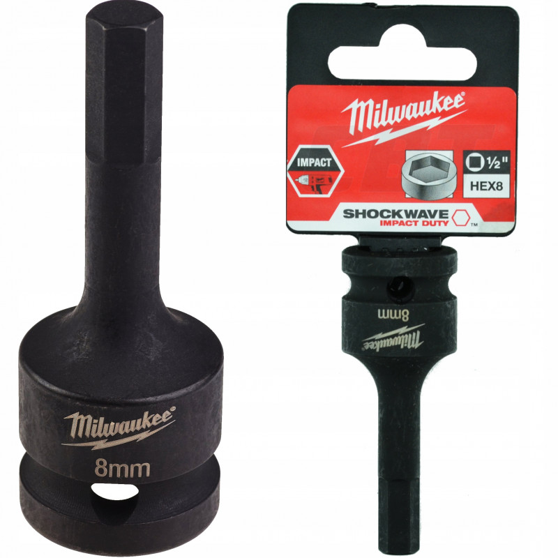 Nasadka udarowa HEX 1/2" z końcówką bita HEX8 MILWAUKEE