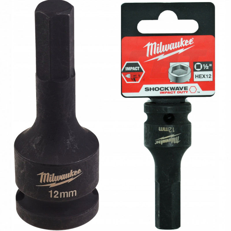 Nasadka udarowa HEX 1/2" z końcówką bita HEX12 MILWAUKEE