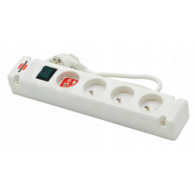 Listwa zasilająca Bremounta 4gniazd biały 1,5 m H05VVF 3G1,5 z wyłącznikiem  BRENNENSTUHL