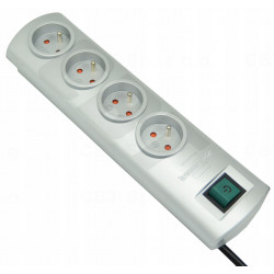 Listwa zasilająca z 4 gniazdami i kablem 1,5 m srebrna BRENNENSTUHL