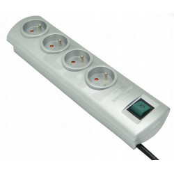 Listwa zasilająca z 4 gniazdami i kablem 1,5 m srebrna BRENNENSTUHL