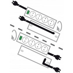 Listwa zasilająca z 4 gniazdami i kablem 1,5 m srebrna BRENNENSTUHL