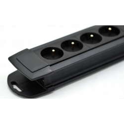 Listwa przepięciowa z 4 gniazdami i ochroną przepięciową do 30.000 A,  kabel 3 m z wyłącznikiem czar