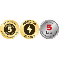 Listwa przepięciowa z 4 gniazdami i ochroną przepięciową do 30.000 A,  kabel 3 m z wyłącznikiem czar