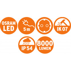 professionalLINE Mobilny reflektor LED X 8001 M IP54 8000lm 5m H07RNF 3G1,5 FR&#47;BE BRENNENSTUHL