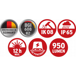 Mobilny reflektor bateryjny LED CL 1050 MA Clip 950 lm IP65 BRENNENSTUHL