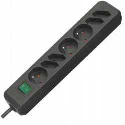 Przedłużacz listwowy "ECOLINE",wyl. dl.1,5m,czarny,3+4 gniazdka,czarny FR BRENNENSTUHL