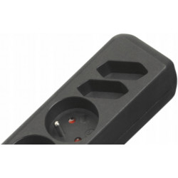 Przedłużacz listwowy "ECOLINE",wyl. dl.1,5m,czarny,3+4 gniazdka,czarny FR BRENNENSTUHL