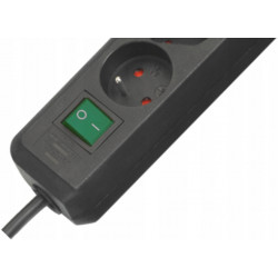 Przedłużacz listwowy "ECOLINE",wyl. dl.1,5m,czarny,3+4 gniazdka,czarny FR BRENNENSTUHL