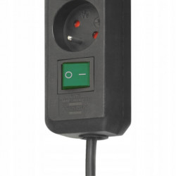 Przedłużacz listwowy "ECOLINE",wyl. dl.1,5m,czarny,3+4 gniazdka,czarny FR BRENNENSTUHL