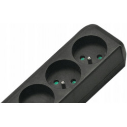 Listwa zasilająca EcoLine z wyłącznikiem 3 gniazda czarny 1,5m H05VVF 3G1,5 FR BRENNENSTUHL