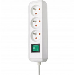 Listwa zasilająca EcoLine z wyłącznikiem 3 gniazda biały 1,5m H05VVF 3G1,5 FR BRENNENSTUHL