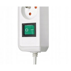 Listwa zasilająca EcoLine z wyłącznikiem 3 gniazda biały 1,5m H05VVF 3G1,5 FR BRENNENSTUHL