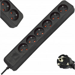 Listwa zasilająca EcoLine 6 gniazda czarny 1,5m H05VVF 3G1,0 FR BRENNENSTUHL