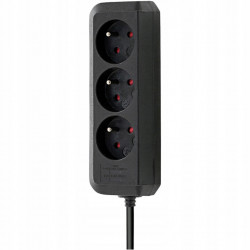 Listwa zasilająca EcoLine 3 gniazda czarny 1,5m H05VVF 3G1,5 FR BRENNENSTUHL