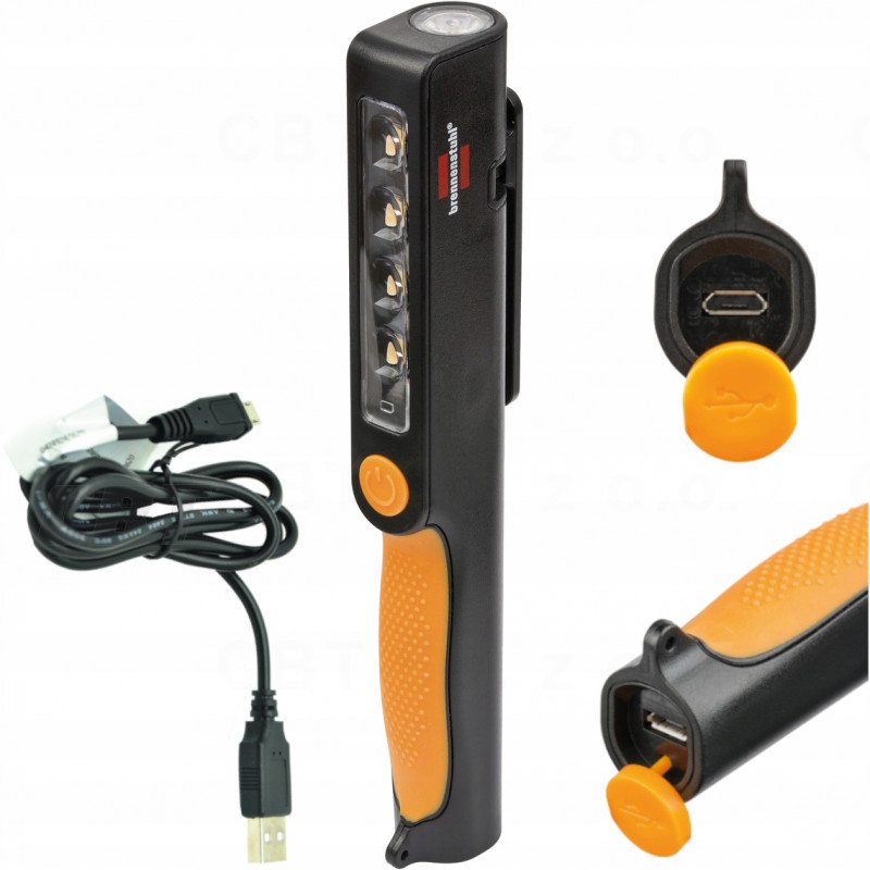 Lampa akumulatorowa 4+1 LED z klipsem HL DA 41 MC 200+150lm BRENNENSTUHL