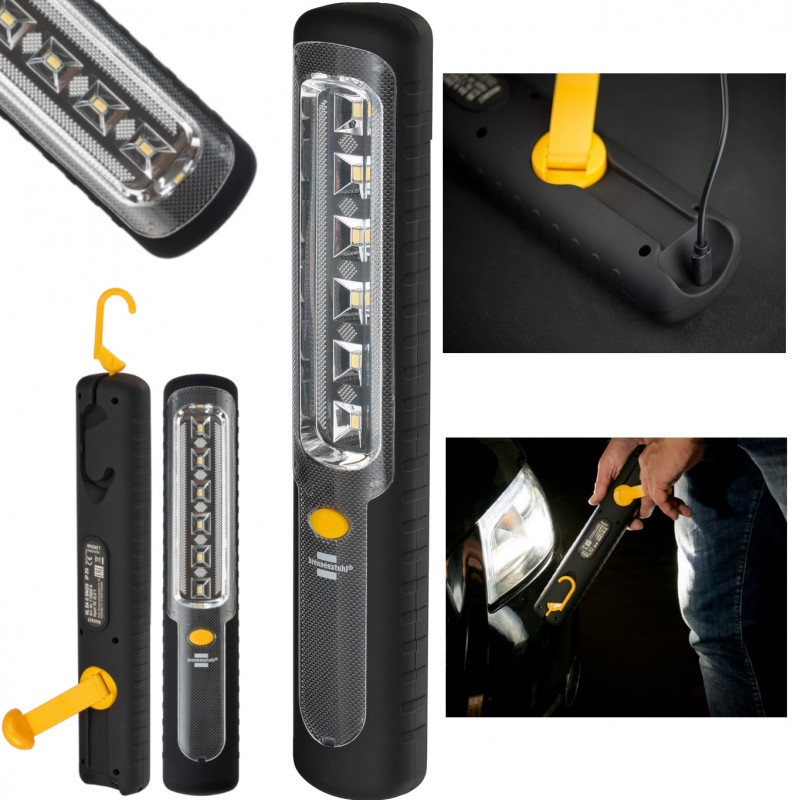 Ręczna lampa akumulatorowa LED HL 300 AD 300lm, z dynama, haczyk, magnes, USB BRENNENSTUHL