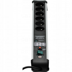 Listwa zasilająca 6gniazda 3 m ochrona przeciwprzepięciowa PremiumProtectLine 60.000A H05VVF 3G1,5 B