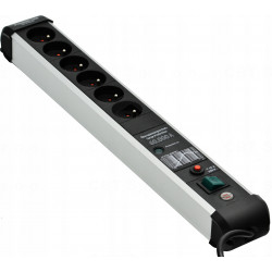 Listwa zasilająca 6gniazda 3 m ochrona przeciwprzepięciowa PremiumProtectLine 60.000A H05VVF 3G1,5 B