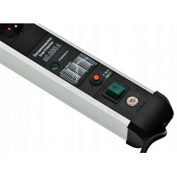 Listwa zasilająca 6gniazda 3 m ochrona przeciwprzepięciowa PremiumProtectLine 60.000A H05VVF 3G1,5 B