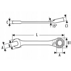 Klucz płaskooczkowy z grzechotką 12 mm EXPERT