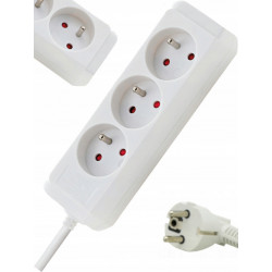 Listwa zasilająca EcoLine 3 gniazda biały 1,5m H05VVF 3G1,5 FR BRENNENSTUHL