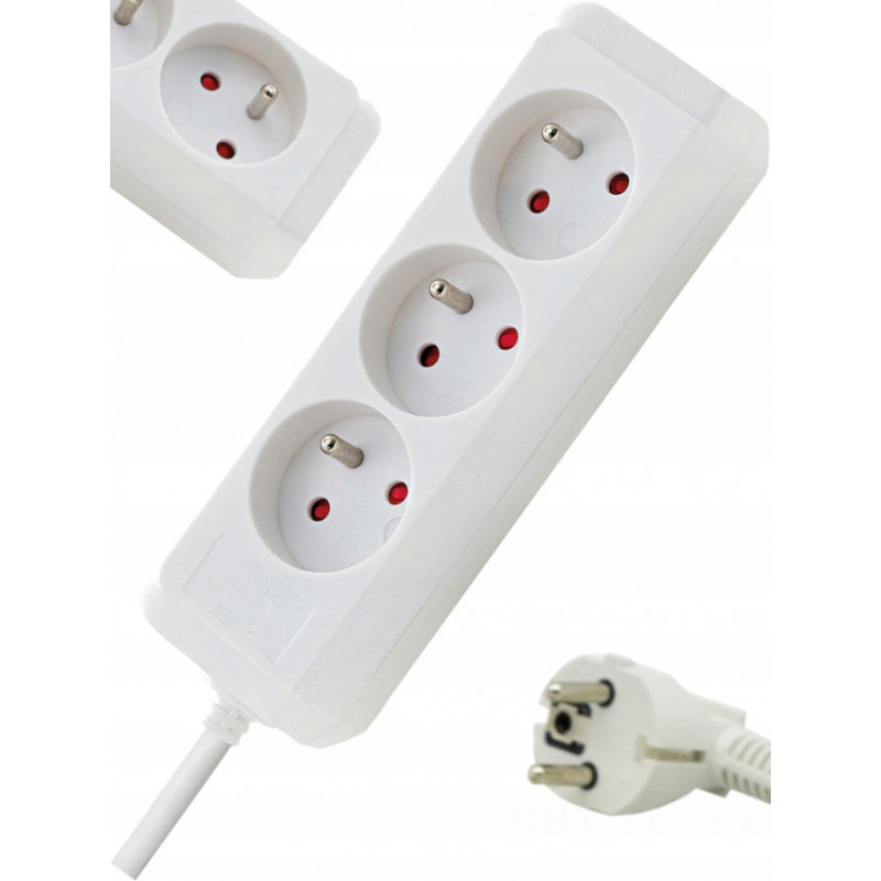 Listwa zasilająca EcoLine 3 gniazda biały 1,5m H05VVF 3G1,5 FR BRENNENSTUHL