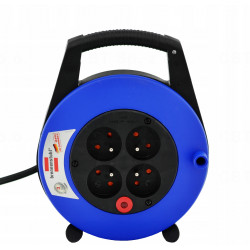 Kompaktowy przedłużacz zwijany VarioLine Box 4 gniazda czarny/niebieski/jasnoszary 5m H05VVF