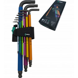 Zestaw kluczy trzpieniowych z kulką, BlackLaser, metrycznych 950&#47;9 HexPlus Multicolour 1 SB