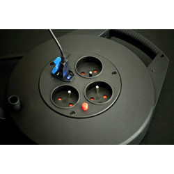 Kompaktowy przedłużacz zwijany VarioLine Box z USB czarny 10m H05VVF 3G1,5 FR/BE BRENNENSTUHL